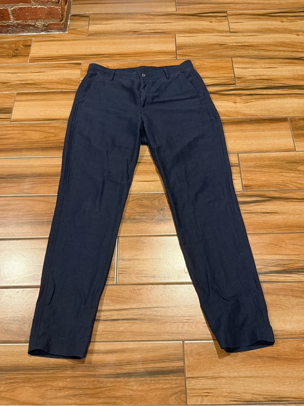 Outlier Injected Linen Navy Pants